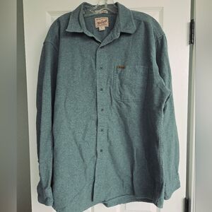 Woolrich Men's Sage Green XL Button Down Shirt Sportsman Chamois, Thick, Soft